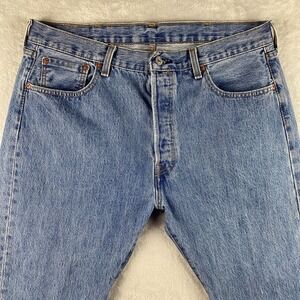 Levis 501 Jeans Mens 38x29 Blue Straight Button Fly Western American Denim